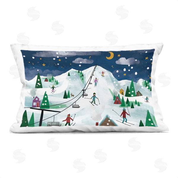 stupell industries Loni Harris | Nighttime Ski Slopes Printed Throw Pillow