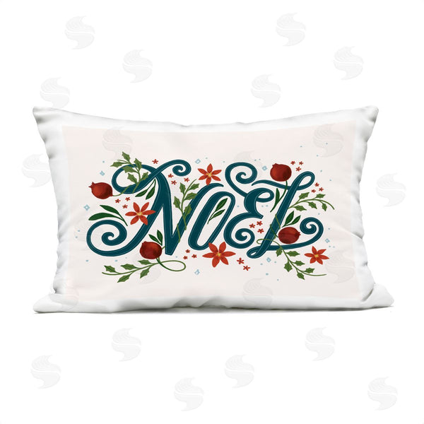 Stupell Industries Loni Harris | Noel With Rustic Winter Botanicals Printed Throw Pillow