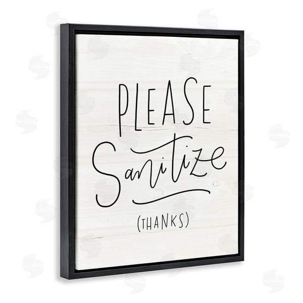 Stupell Industries Loni Harris | Please Sanitize Phrase Minimal Rustic Text