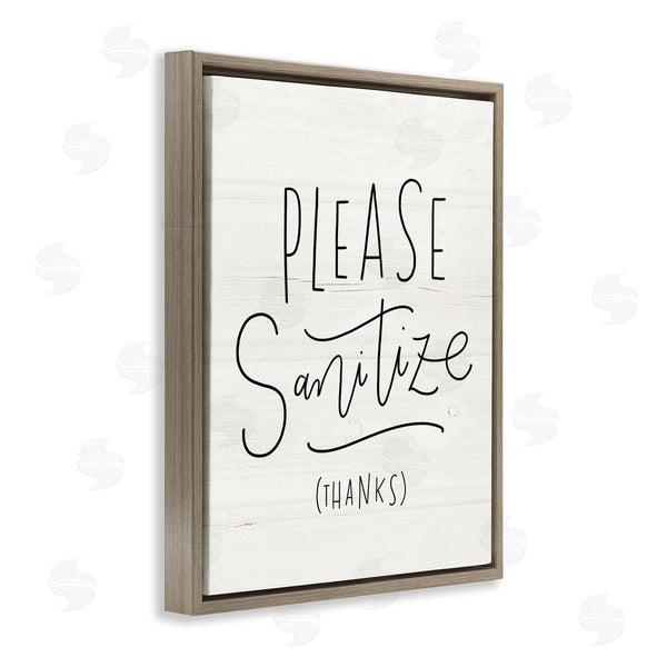 Stupell Industries Loni Harris | Please Sanitize Phrase Minimal Rustic Text