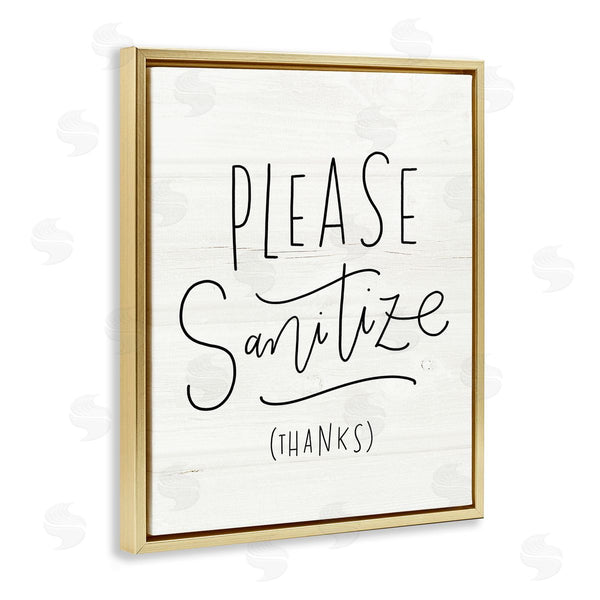Stupell Industries Loni Harris | Please Sanitize Phrase Minimal Rustic Text