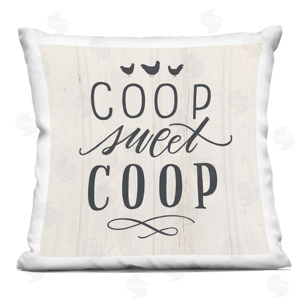 stupell industries Loni Harris | Sweet Cool Farmhouse Chickens Printed Throw Pillow