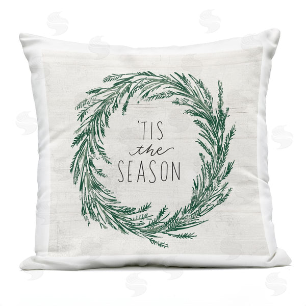 Stupell Industries Loni Harris | Tis The Season Wreath Printed Throw Pillow
