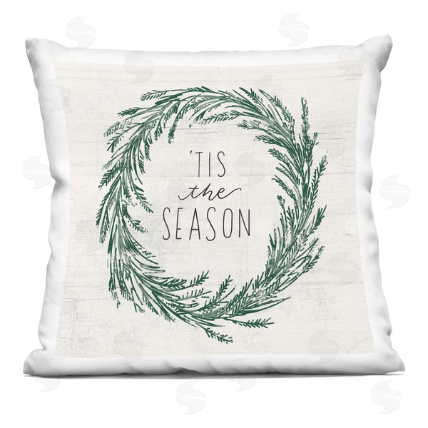 stupell industries Loni Harris | Tis The Season Wreath Printed Throw Pillow