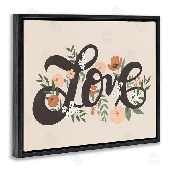 Stupell Industries Loni Harris | Vintage Love Word Botanical Flowers Weaving Motif Wall Art