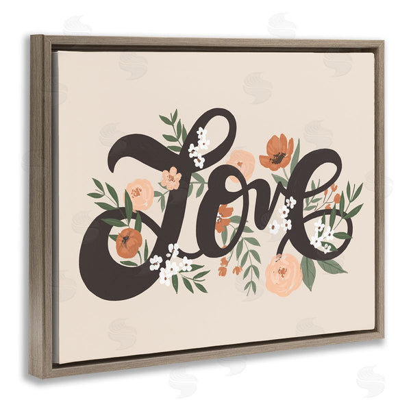 Stupell Industries Loni Harris | Vintage Love Word Botanical Flowers Weaving Motif Wall Art