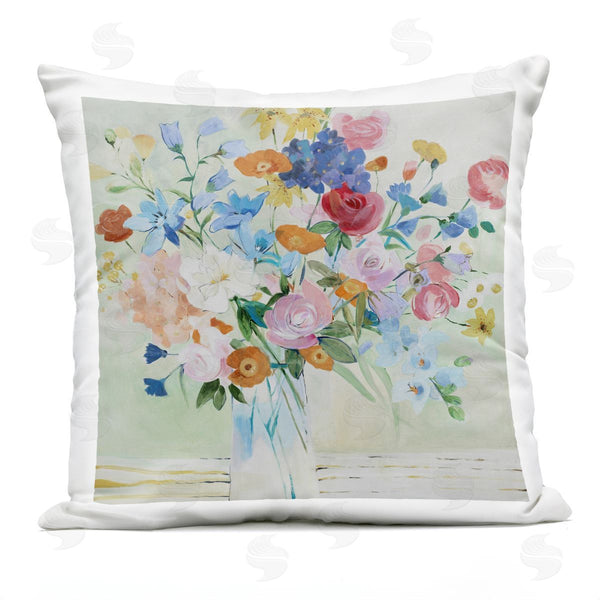 Stupell Industries LORENZO COLLECTION | Abstract Mixed Hued Flowers Printed Throw Pillow