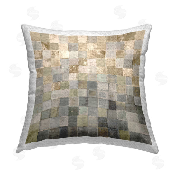 Stupell Industries Lorenzo Collective | Alternating Beige & Grey Squares Printed Throw Pillow