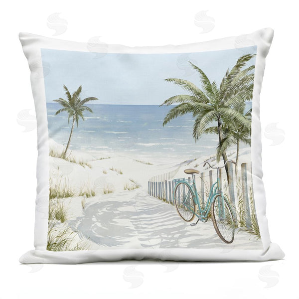 Stupell Industries Lorenzo Collective | Beach Bike Coastal Scene Throw Pillow