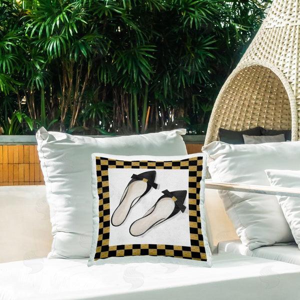 Stupell Industries Lorenzo Collective | Black Sliders Shoes Throw Pillow