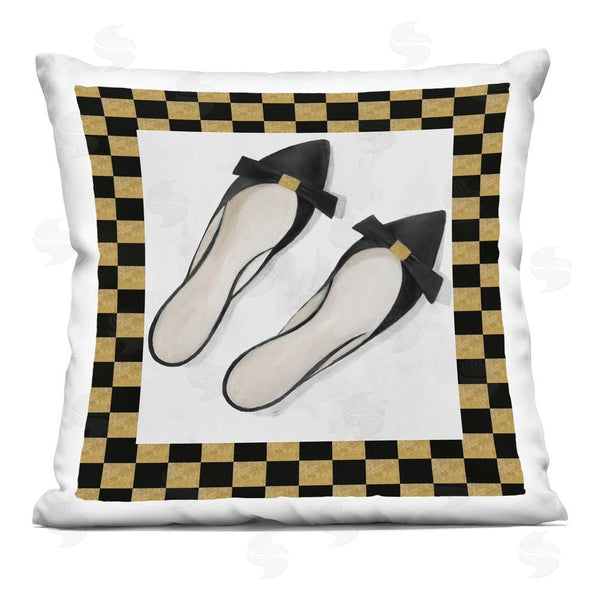 stupell industries Lorenzo Collective | Black Sliders Shoes Throw Pillow