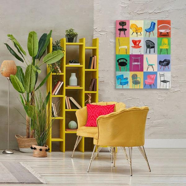Stupell Industries Lorenzo Collective | Bright Modern Chairs Wall Art