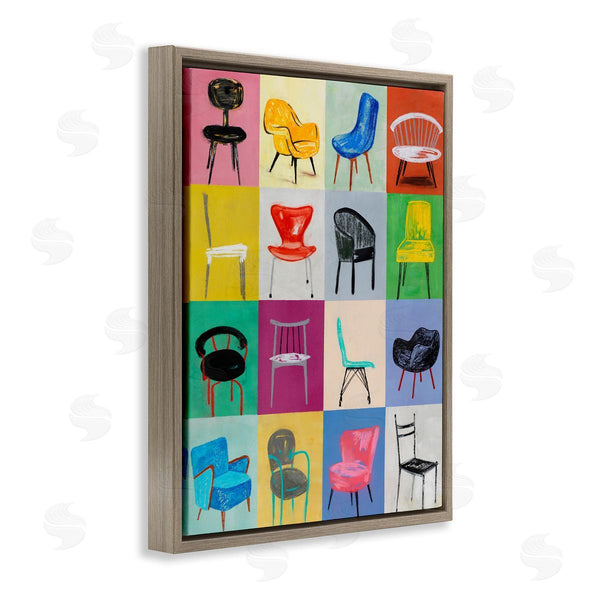 Stupell Industries Lorenzo Collective | Bright Modern Chairs Wall Art