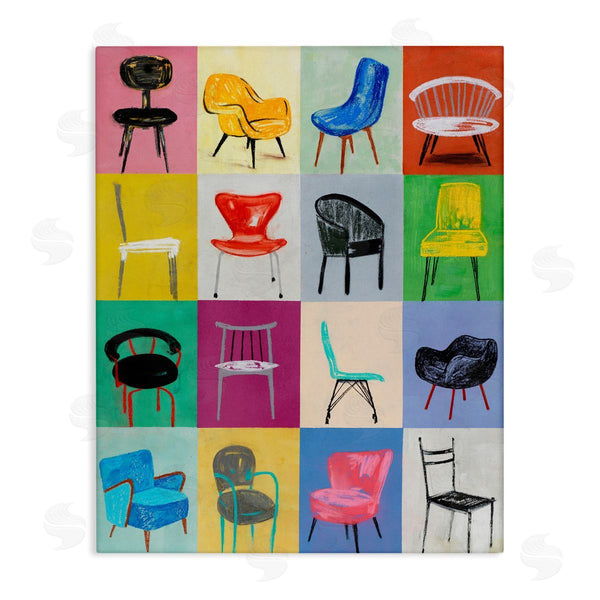 stupell industries Lorenzo Collective | Bright Modern Chairs Wall Art