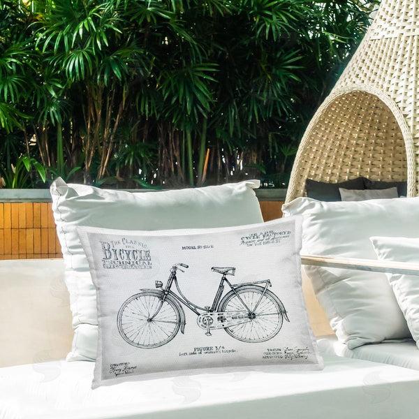 Stupell Industries Lorenzo Collective | Classic Bicycle Blueprint Diagram Printed Throw Pillow