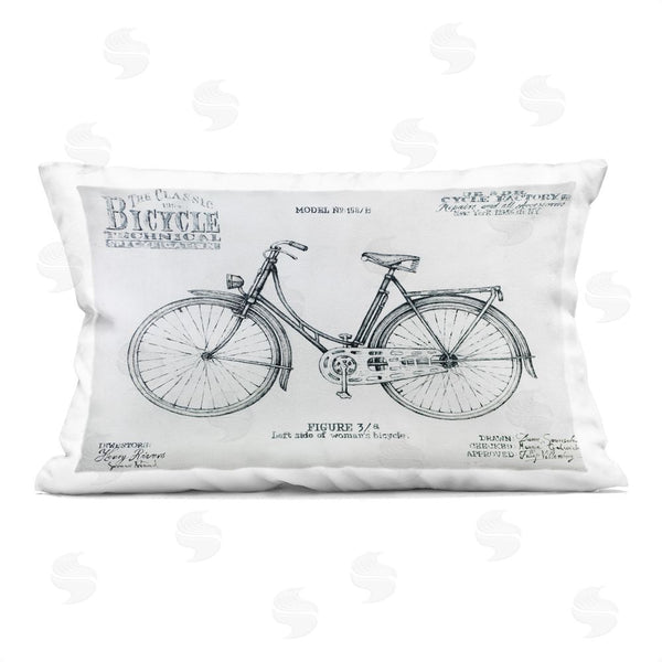 stupell industries Lorenzo Collective | Classic Bicycle Blueprint Diagram Printed Throw Pillow