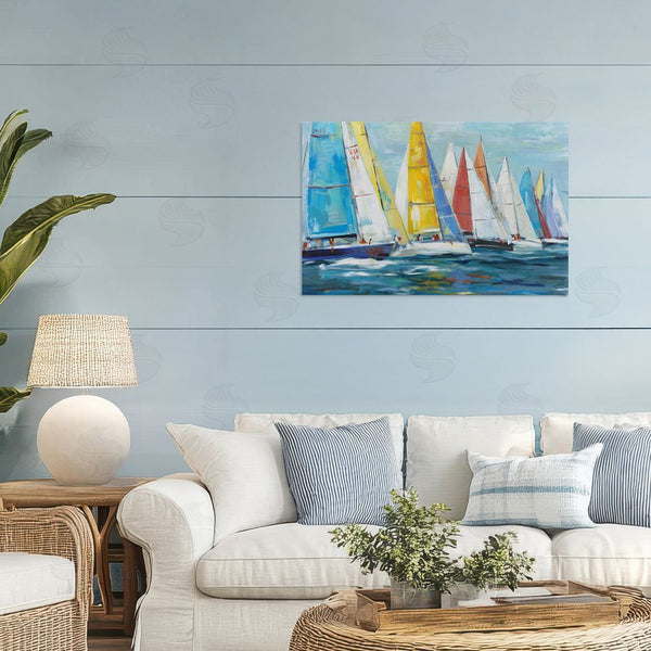 Stupell Industries Lorenzo Collective | Colorful Sails Coastal Scene Wall Art
