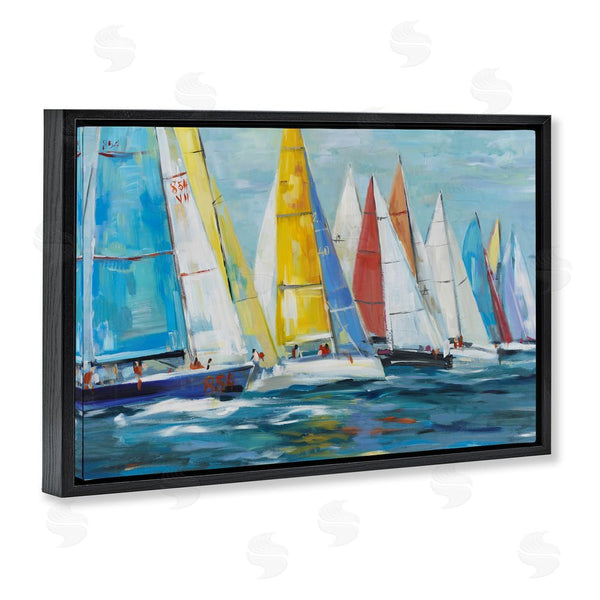 Stupell Industries Lorenzo Collective | Colorful Sails Coastal Scene Wall Art