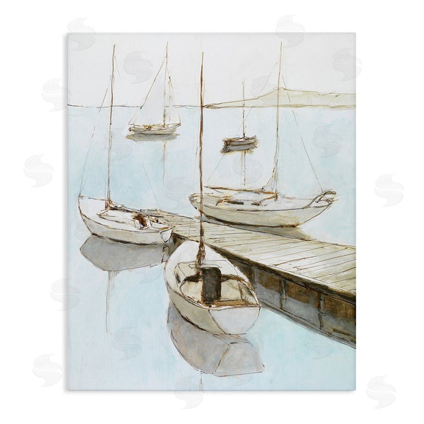 stupell industries Lorenzo Collective | Docked Sails Coastal Scene Wall Art