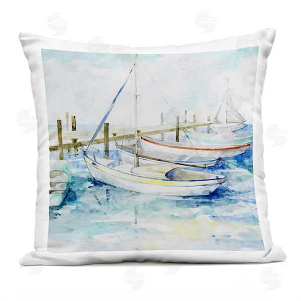 Stupell Industries Lorenzo Collective | Docked Sails On Stormy Seas Throw Pillow