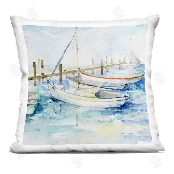 stupell industries Lorenzo Collective | Docked Sails on Stormy Seas Throw Pillow