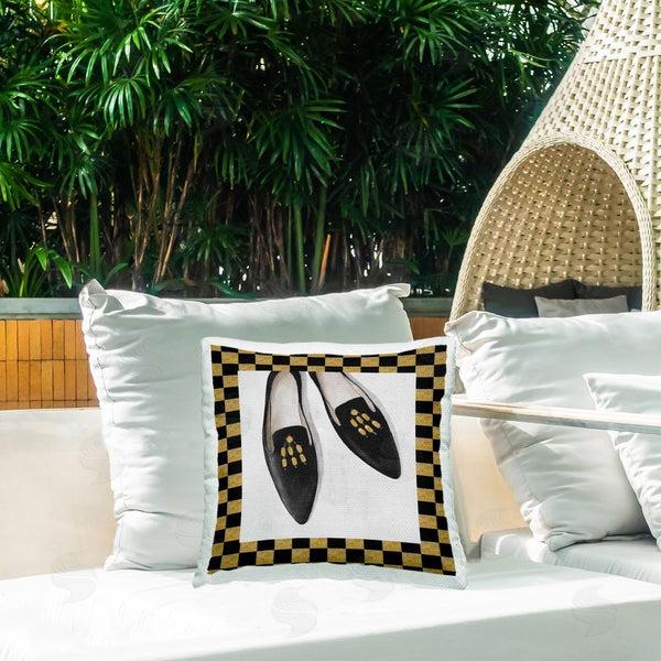 Stupell Industries Lorenzo Collective | Glam Black Flats Throw Pillow