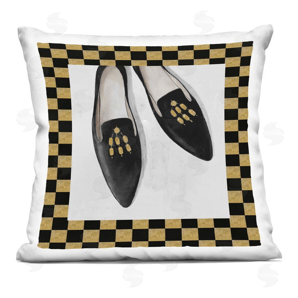 stupell industries Lorenzo Collective | Glam Black Flats Throw Pillow