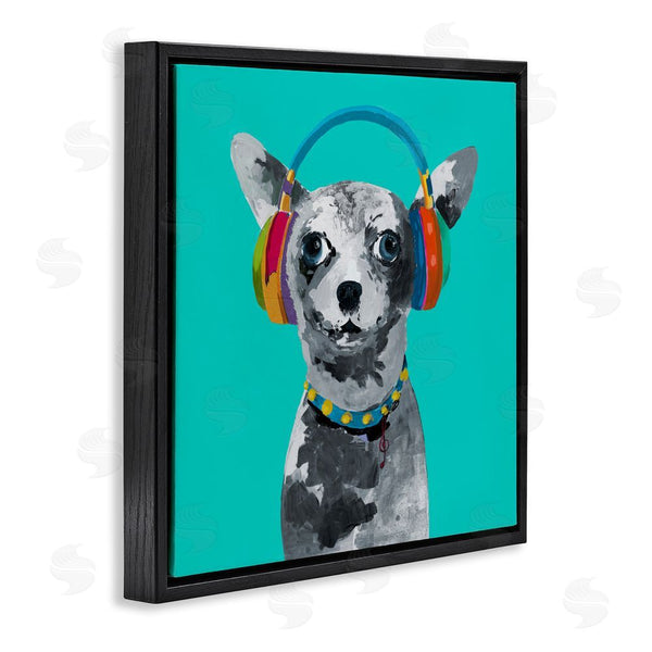 Stupell Industries Lorenzo Collective | Jammin' Pup On Blue Wall Art