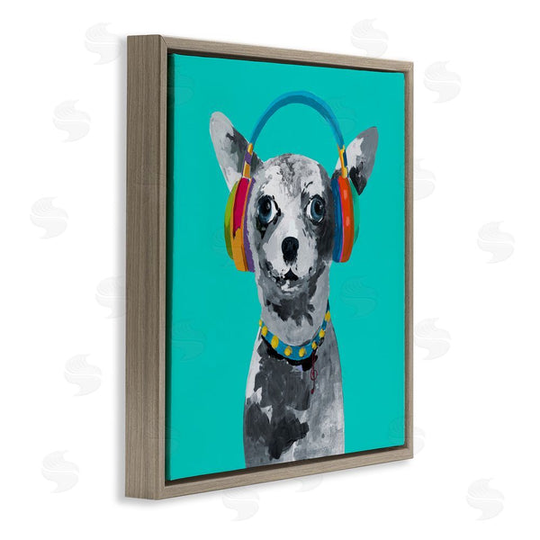 Stupell Industries Lorenzo Collective | Jammin' Pup On Blue Wall Art
