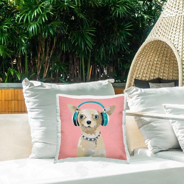 Stupell Industries Lorenzo Collective | Jammin' Pup On Pink Throw Pillow