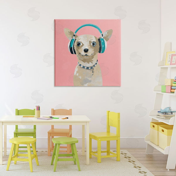 Stupell Industries Lorenzo Collective | Jammin' Pup On Pink Wall Art