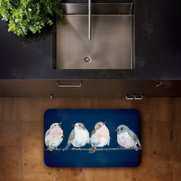 Stupell Industries Lorenzo Collective | Perched Foursome Of Birds Anti-Fatigue Mat