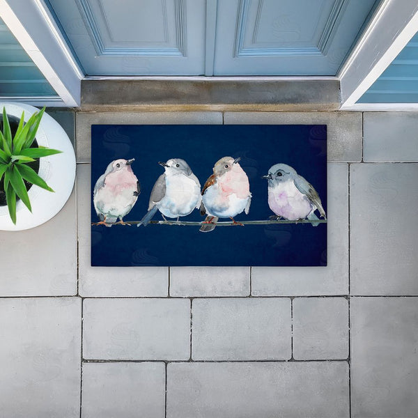 Stupell Industries Lorenzo Collective | Perched Foursome Of Birds Non-Woven Door Mat
