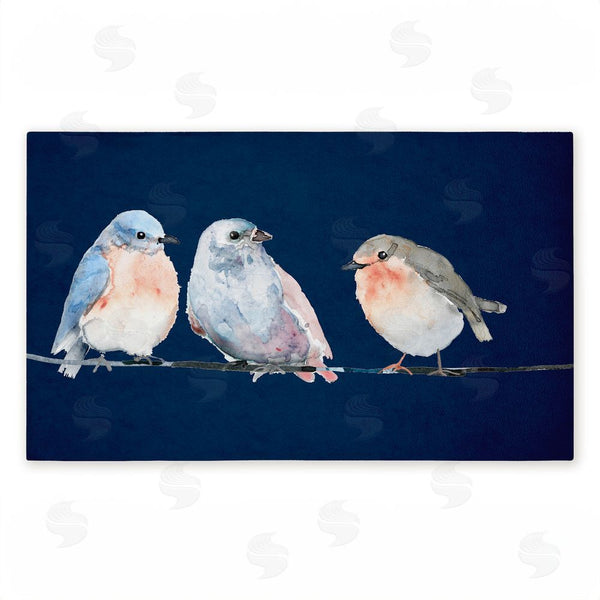 stupell industries Lorenzo Collective | Perched Trio of Song Birds Non-Woven Door Mat