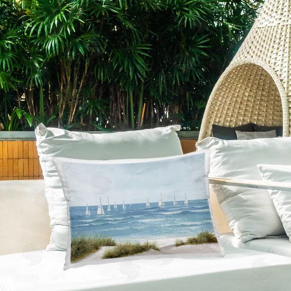 Stupell Industries Lorenzo Collective | Sail Away Boat Regatta Printed Throw Pillow