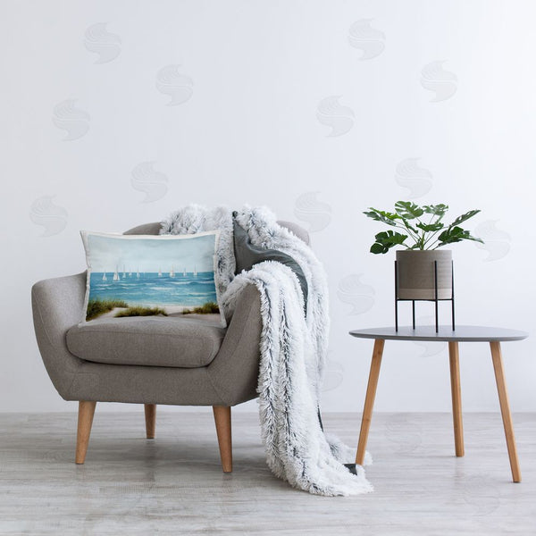 Stupell Industries Lorenzo Collective | Sail Away Boat Regatta Printed Throw Pillow