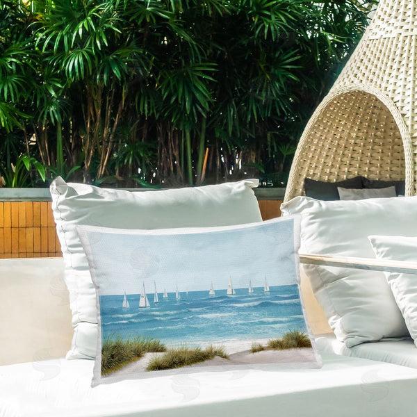 Stupell Industries Lorenzo Collective | Sail Away Boat Regatta Printed Throw Pillow