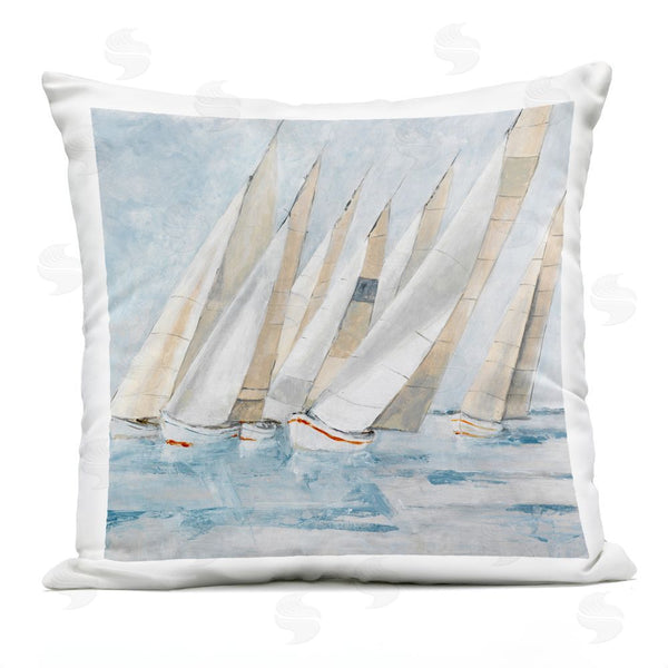 Stupell Industries Lorenzo Collective | Sailboat Regatta Coastal Scene Throw Pillow