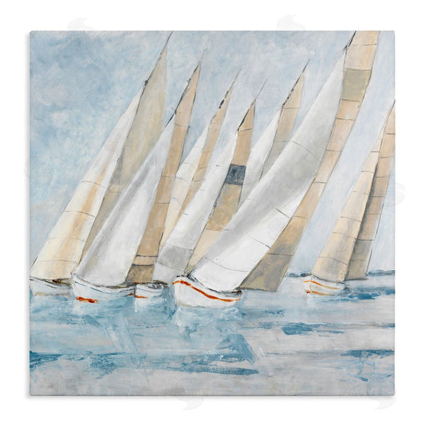 stupell industries Lorenzo Collective | Sailboat Regatta Coastal Scene Wall Art