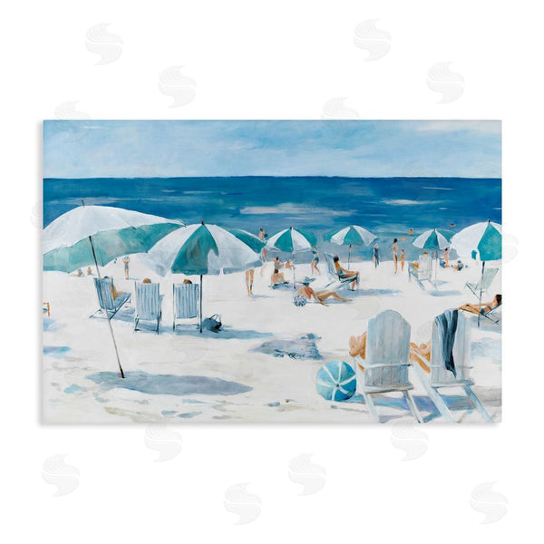 stupell industries Lorenzo Collective | Umbrella Beach Coastal Scene Wall Art
