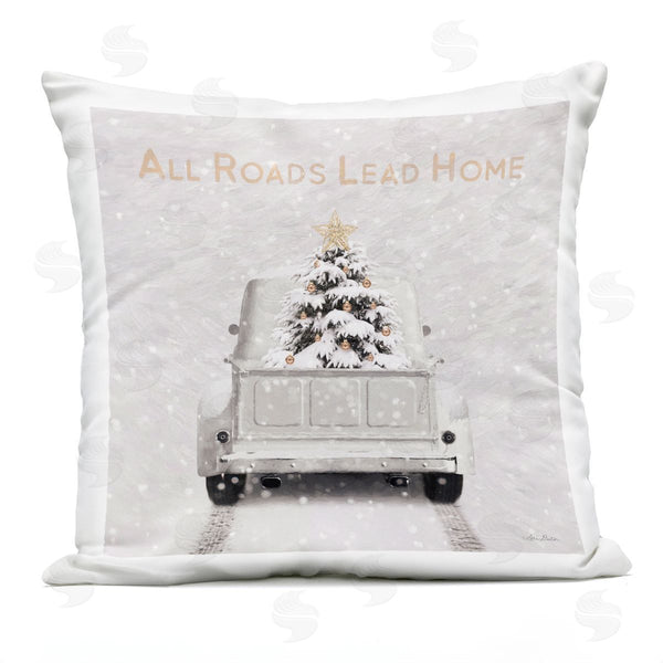 Stupell Industries Lori Deiter | All Roads Lead Home Christmas Tree Printed Throw Pillow