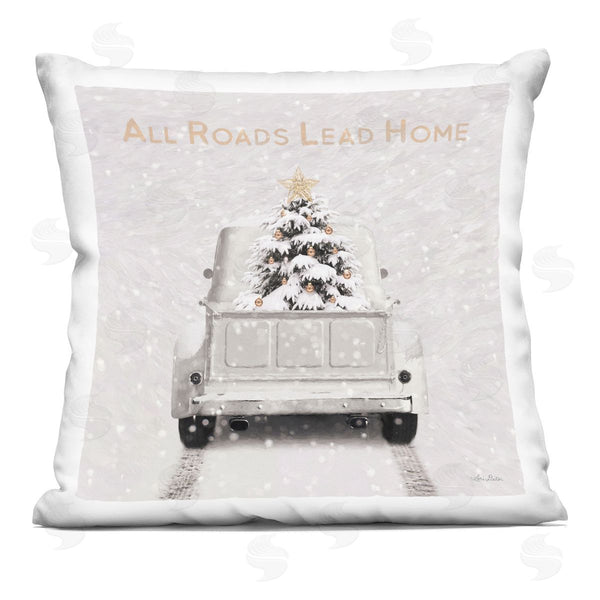 stupell industries Lori Deiter | All Roads Lead Home Christmas Tree Printed Throw Pillow
