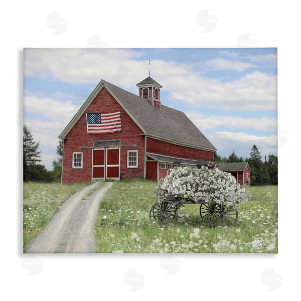 stupell industries Lori Deiter | Barn with Floral Wagon