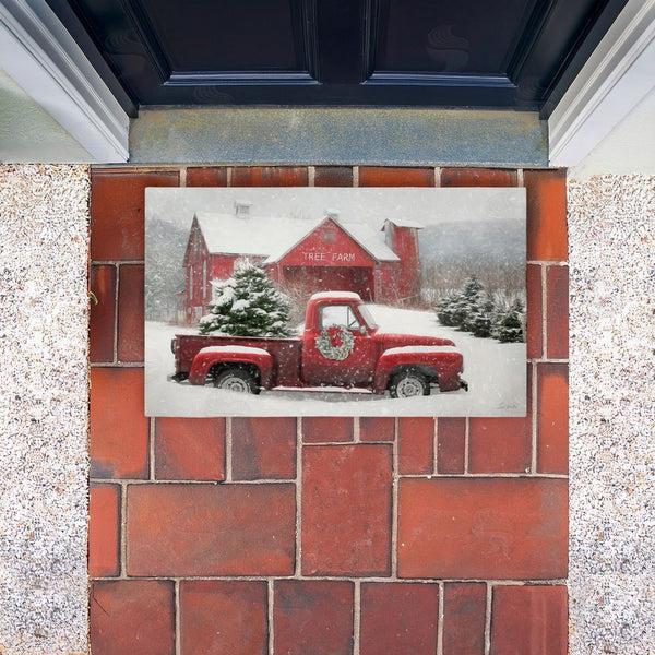 Stupell Industries Lori Deiter | Christmas Tree Farm & Truck Non-Woven Door Mat