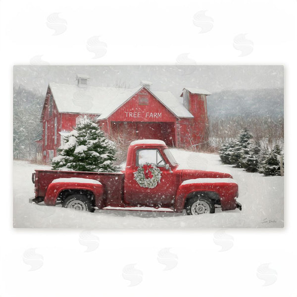 stupell industries Lori Deiter | Christmas Tree Farm & Truck Non-Woven Door Mat