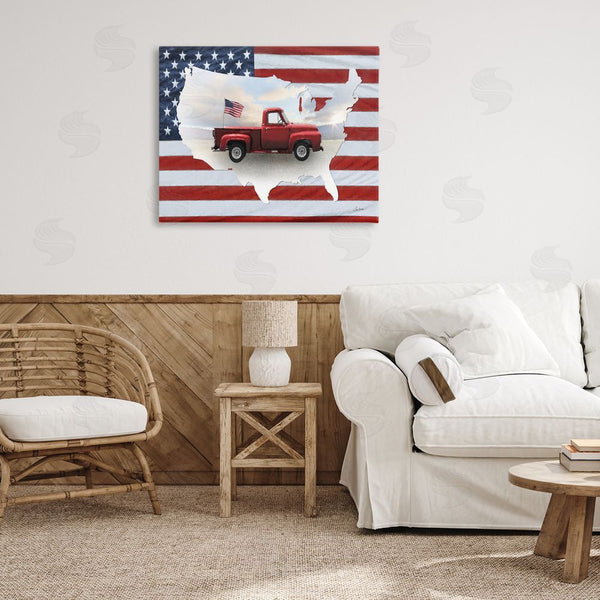 Stupell Industries Lori Deiter | Farmhouse American Flag Wall Art