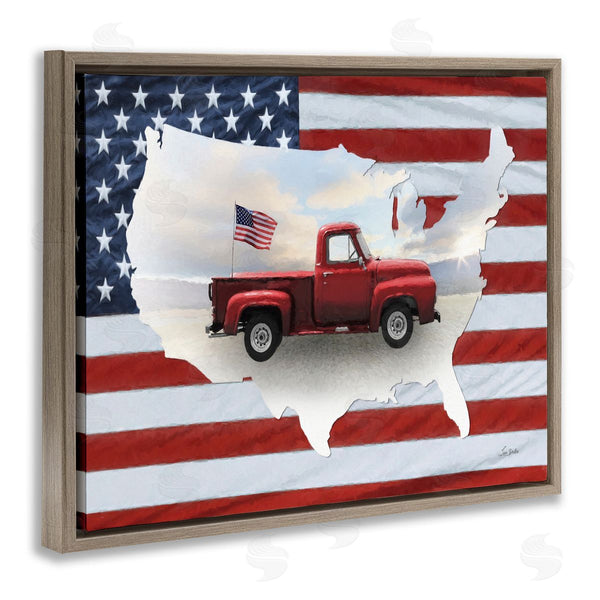 Stupell Industries Lori Deiter | Farmhouse American Flag Wall Art