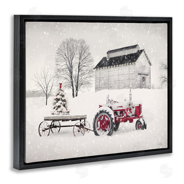 Stupell Industries Lori Deiter | Festive Red Christmas Tractor Niveous Countryside Flurries Wall Art