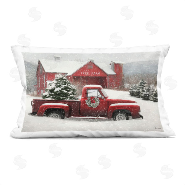 stupell industries Lori Deiter | Festive Tree Farm Pickup Printed Throw Pillow