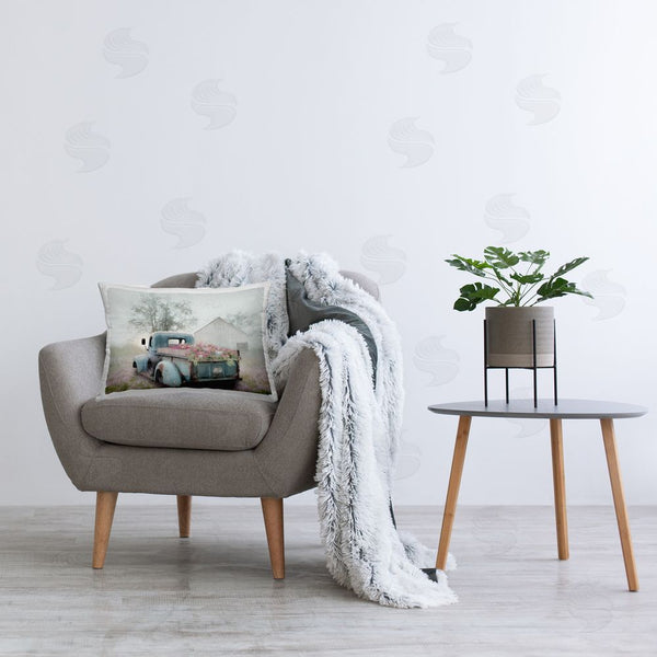 Stupell Industries Lori Deiter | Foggy Truck With Flowers Printed Throw Pillow